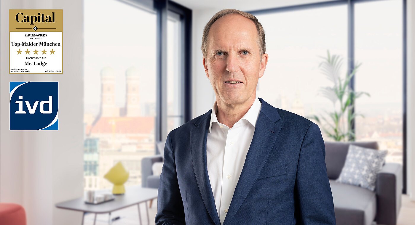 Geschäftsführer Norbert Verbücheln Geschäftsführer Norbert Verbücheln in modernem Münchner Apartment mit Blick auf die Frauenkirche – Mr. Lodge steht für Vertrauen, Expertise und erstklassige Betreuung in der möblierten Immobilienvermittlung.